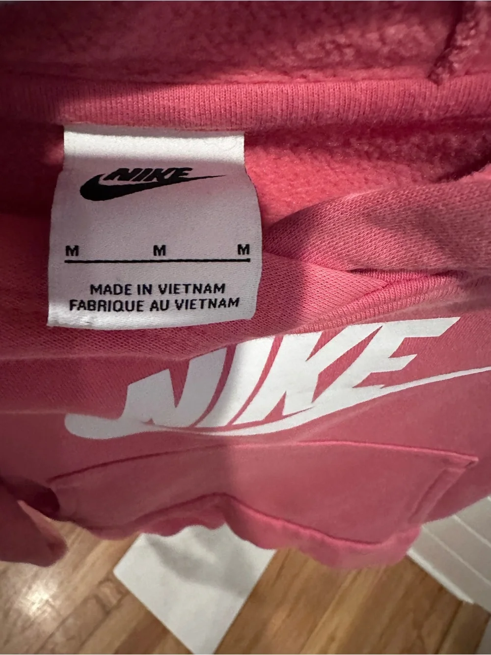 Nike Pink Hoodie with White Swoosh Logo